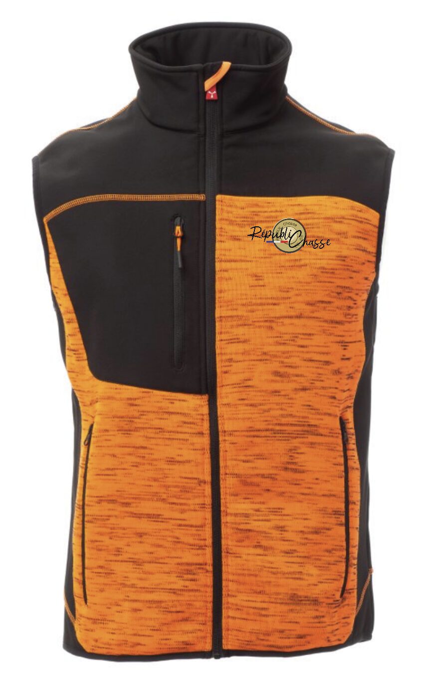 Gilet softshell tissé orange - broderie – Image 2